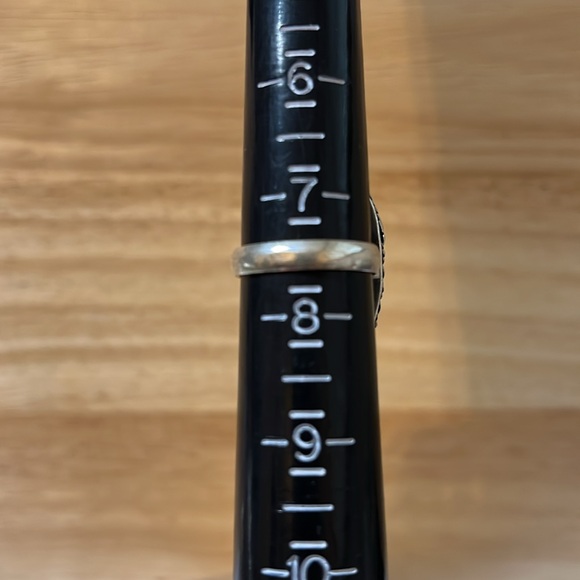 Tigers Eye Size 7.5 Stamped 925 Silver Overlay Gemstone Ring - Picture 8 of 8